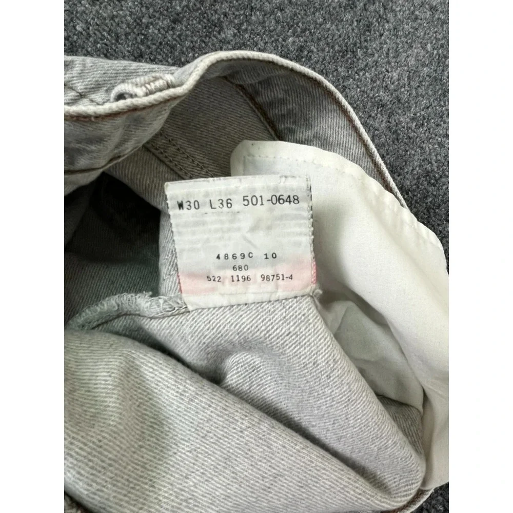 1996 Levis 501 XX Jeans Mens Blue Light Wash Regular‎ Straight 30X36 Made in USA